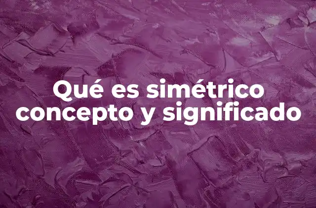 Qué es Simétrico Concepto y Significado