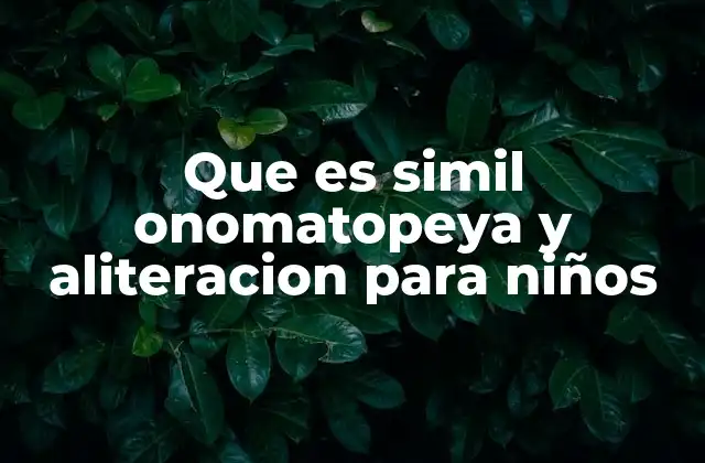 Que es Simil Onomatopeya y Aliteracion para Niños