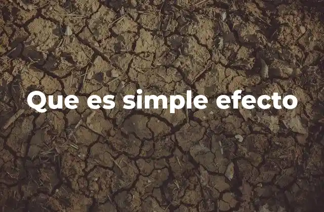Que es Simple Efecto