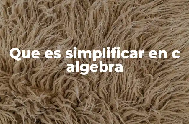 Que es Simplificar en C Algebra 2 La importancia de la simplificación algebraica en el desarrollo de software