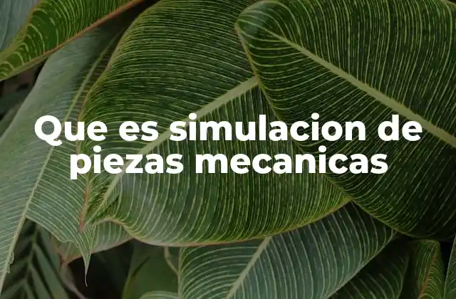 Que es Simulacion de Piezas Mecanicas