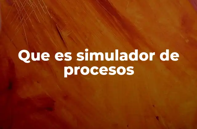 Que es Simulador de Procesos