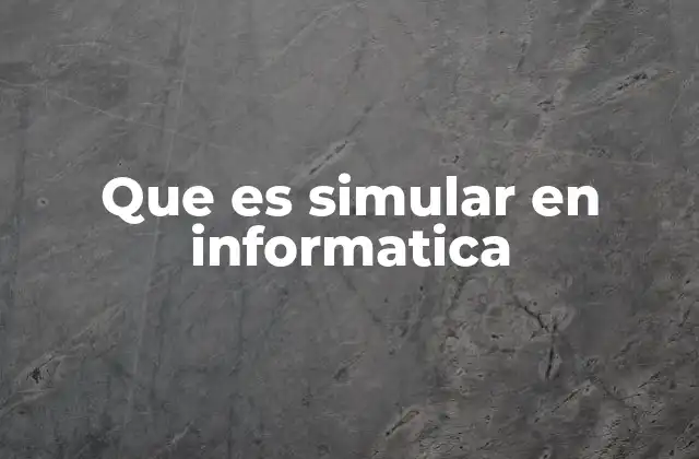 Que es Simular en Informatica