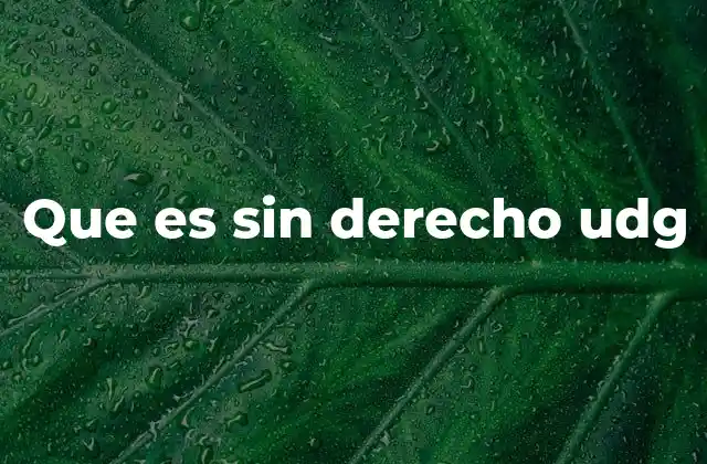 Que es sin Derecho Udg