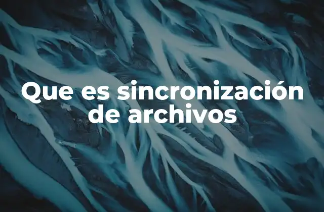 Que es Sincronización de Archivos