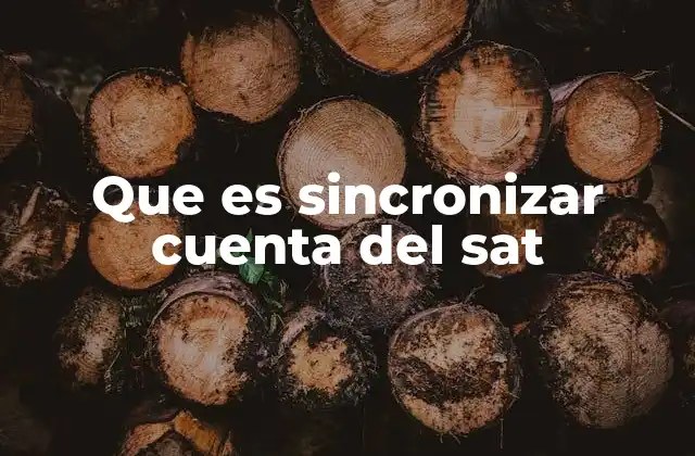 Que es Sincronizar Cuenta Del Sat