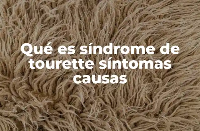 Qué es Síndrome de Tourette Síntomas Causas