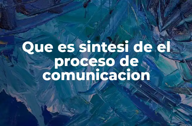 Que es Sintesi de el Proceso de Comunicacion