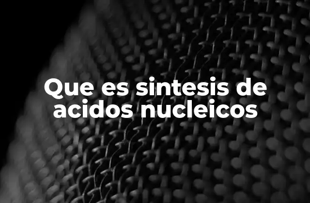 Que es Sintesis de Acidos Nucleicos