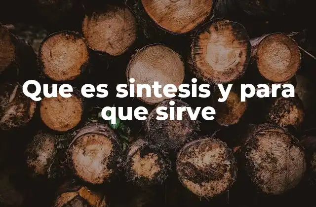 Que es Sintesis y para que Sirve