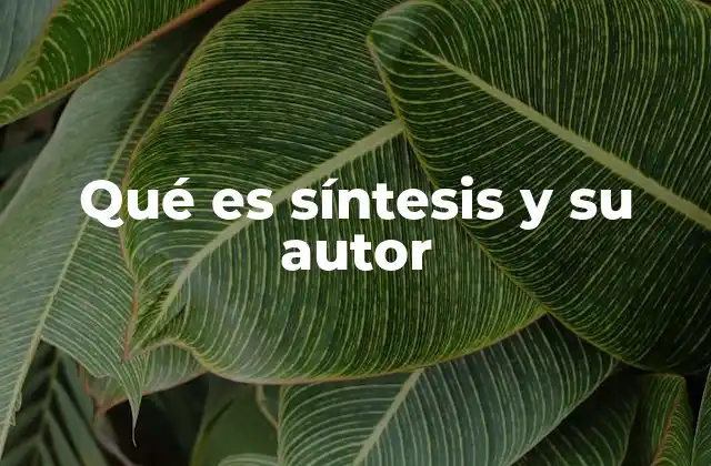 Qué es Síntesis y Su Autor