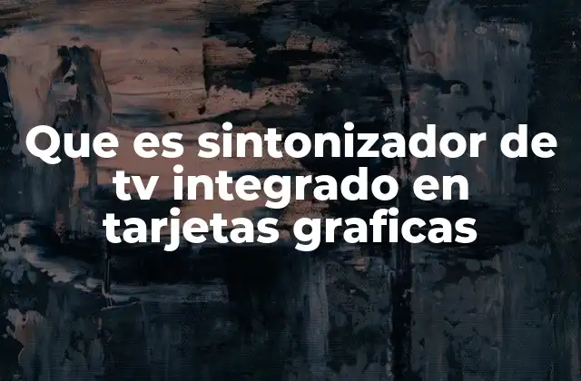 Que es Sintonizador de Tv Integrado en Tarjetas Graficas
