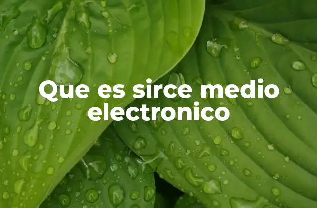 Que es Sirce Medio Electronico