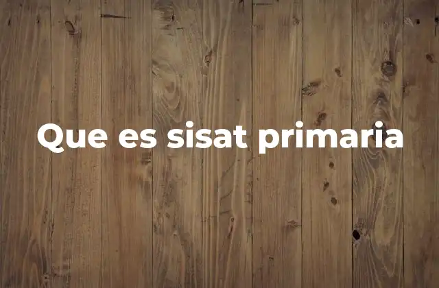 Que es Sisat Primaria
