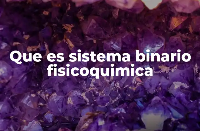 Que es Sistema Binario Fisicoquimica