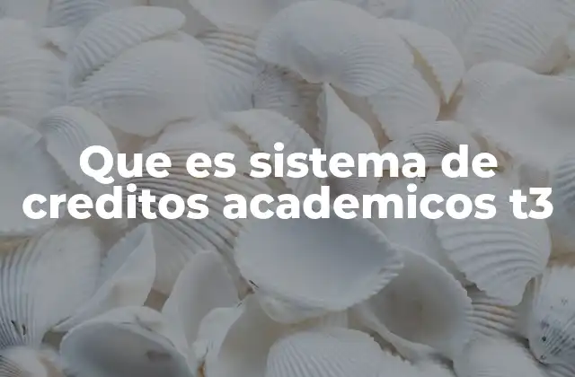 Cómo funciona el sistema de créditos académicos T3