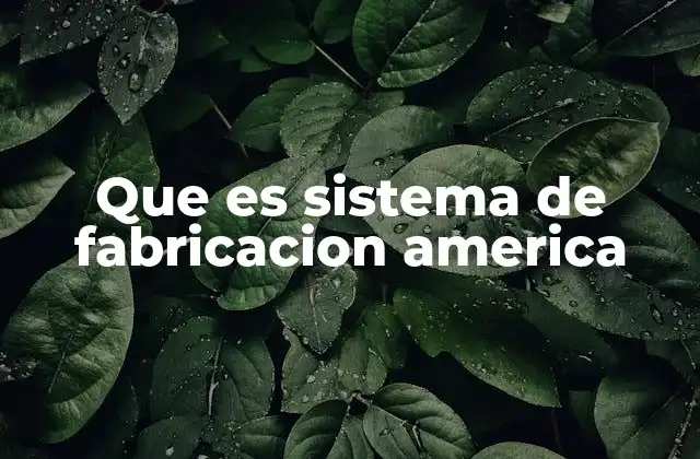 Que es Sistema de Fabricacion America