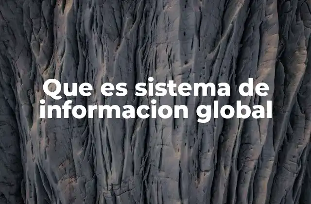 Que es Sistema de Informacion Global