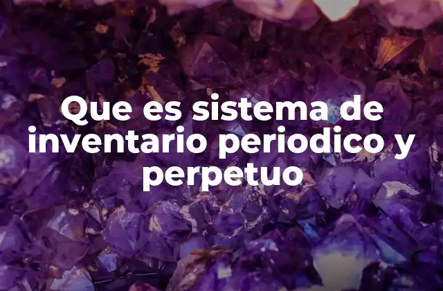 Que es Sistema de Inventario Periodico y Perpetuo