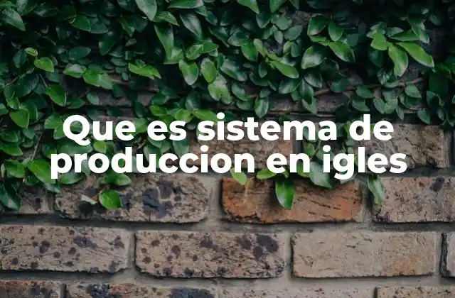 Que es Sistema de Produccion en Igles