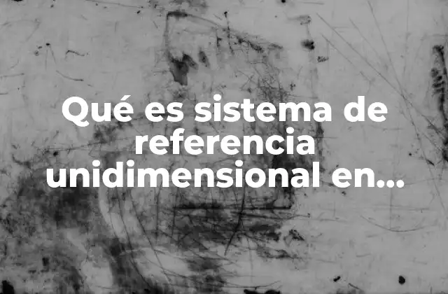 Qué es Sistema de Referencia Unidimensional en Astrofísica