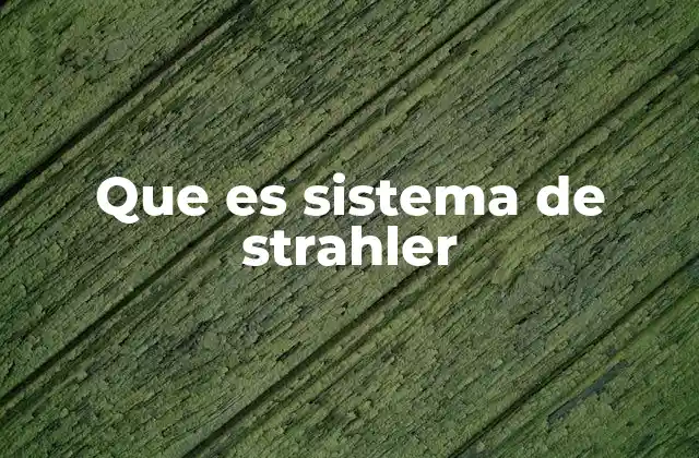 Que es Sistema de Strahler