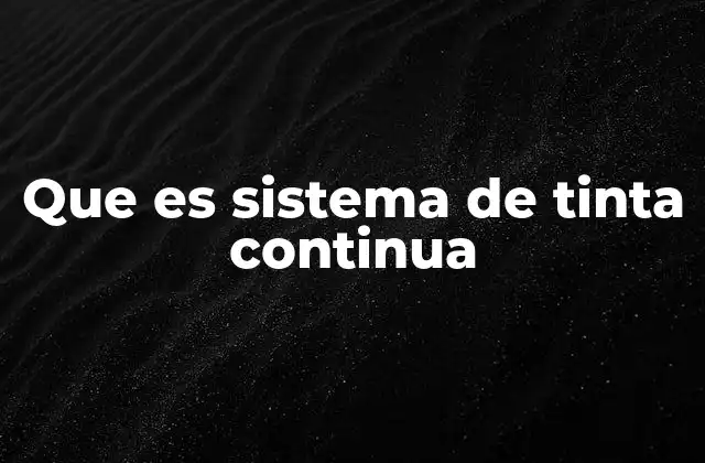 Que es Sistema de Tinta Continua