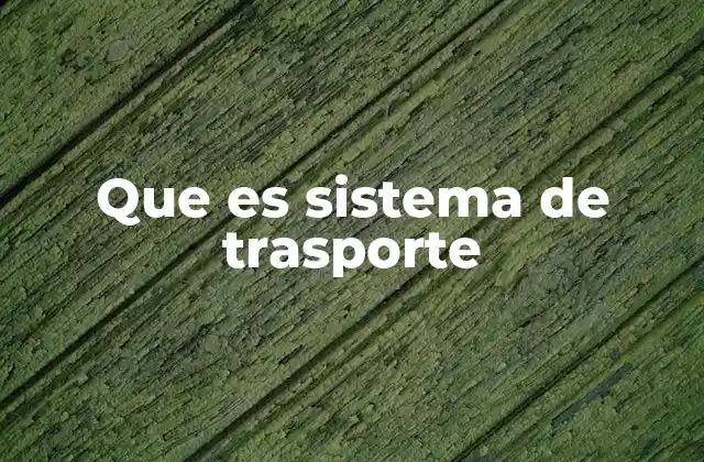 Que es Sistema de Trasporte