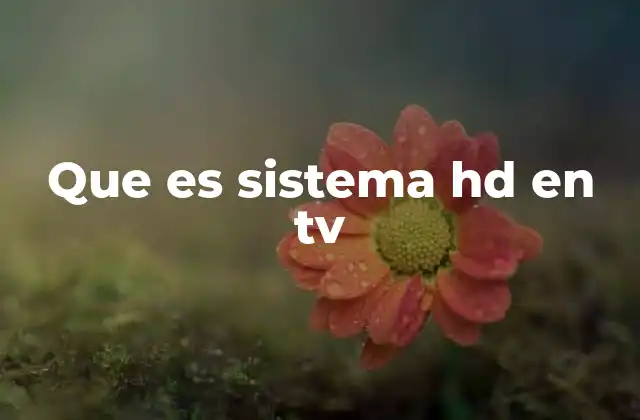 Que es Sistema Hd en Tv