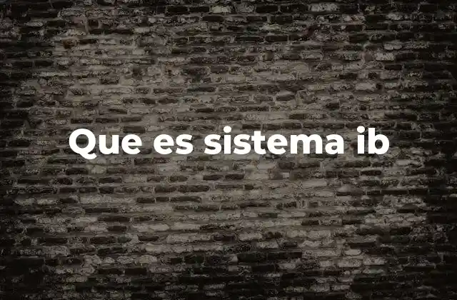 Que es Sistema Ib