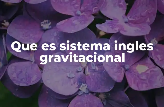 Que es Sistema Ingles Gravitacional