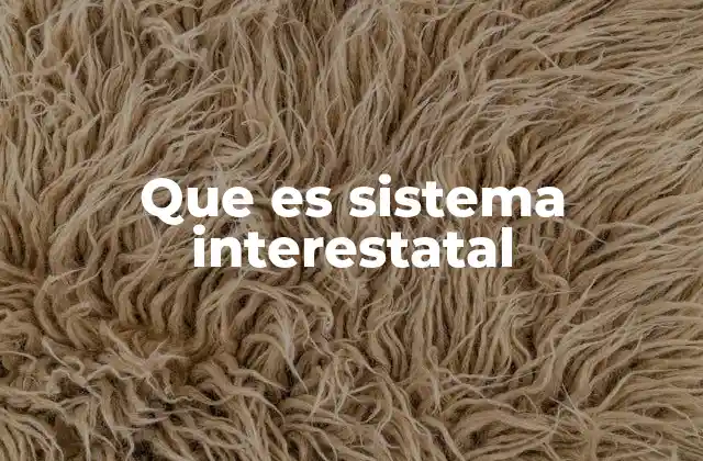 Que es Sistema Interestatal