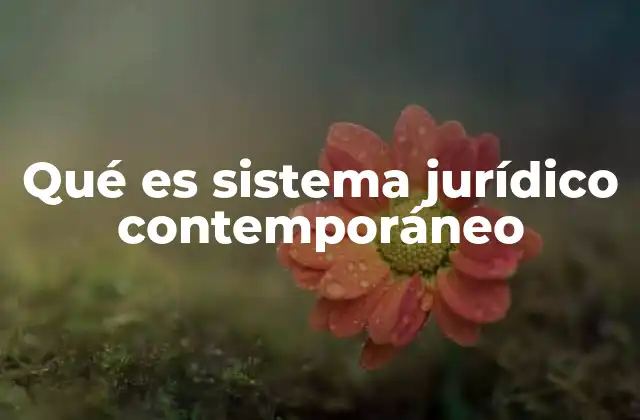 Qué es Sistema Jurídico Contemporáneo