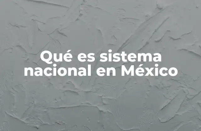 Qué es Sistema Nacional en México
