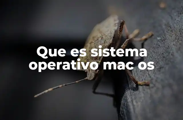 Que es Sistema Operativo Mac Os