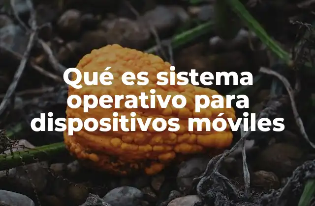 Qué es Sistema Operativo para Dispositivos Móviles
