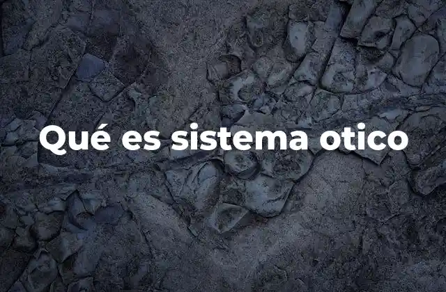 Qué es Sistema Otico