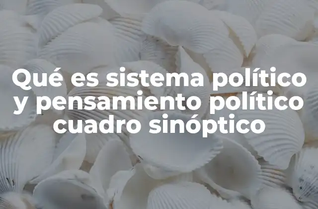 Qué es Sistema Político y Pensamiento Político Cuadro Sinóptico