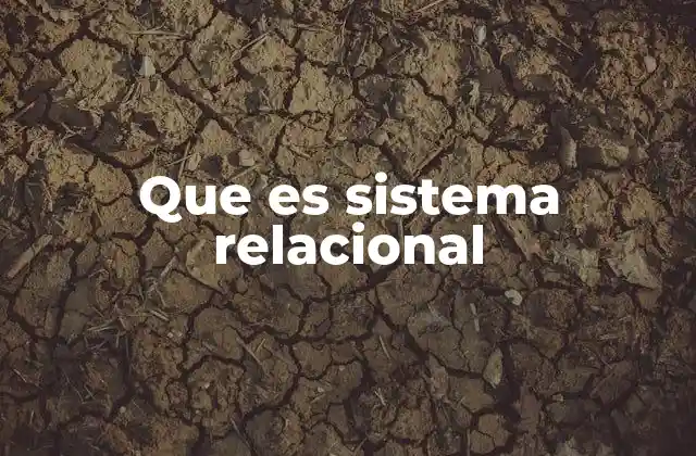 Que es Sistema Relacional