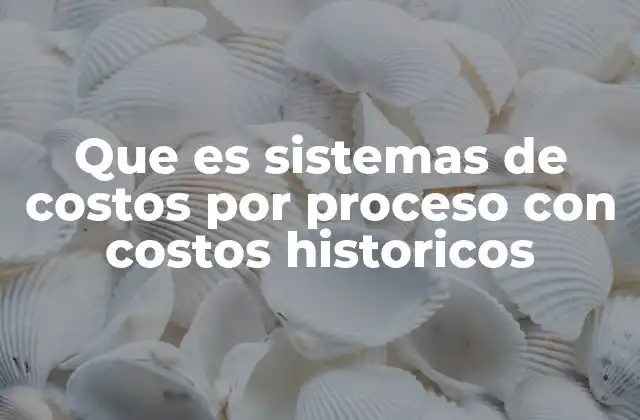 Que es Sistemas de Costos por Proceso con Costos Historicos
