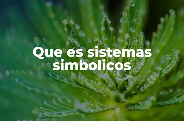 Que es Sistemas Simbolicos