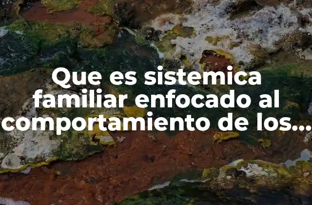 Que es Sistemica Familiar Enfocado Al Comportamiento de los Hijos