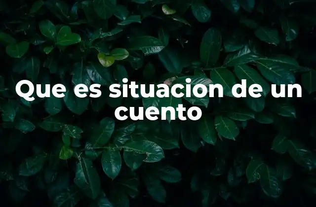 Que es Situacion de un Cuento