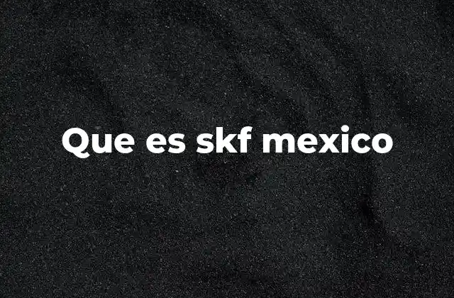 Que es Skf Mexico