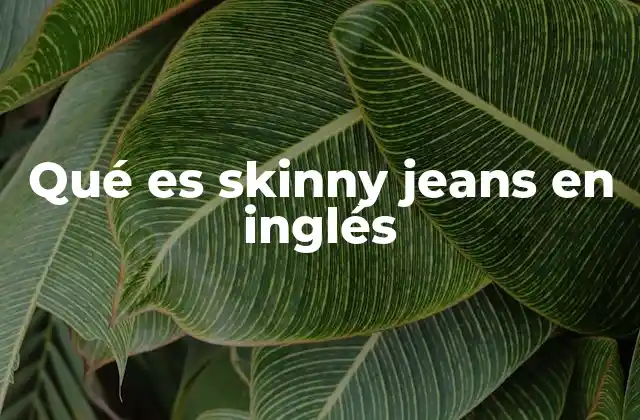 Qué es Skinny Jeans en Inglés