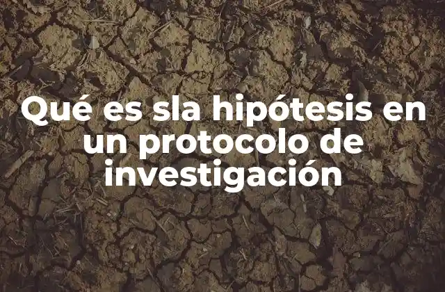 Qué es Sla Hipótesis en un Protocolo de Investigación