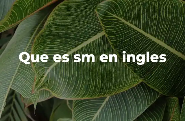 Que es Sm en Ingles