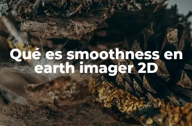 Qué es Smoothness en Earth Imager 2d