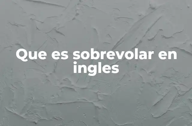 Que es Sobrevolar en Ingles
