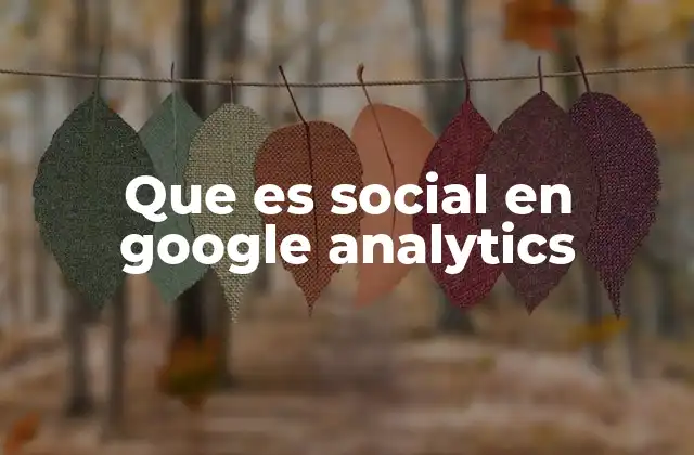 Que es Social en Google Analytics